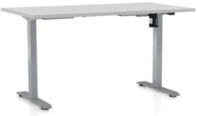 Állítható magasságú asztal OfficeTech A, 120 x 80 cm, szürke alap, világos szürke