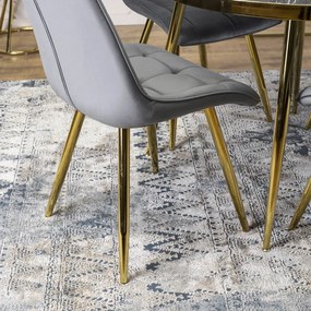 Szürke Bársony Étkezőszék Arany Lábbal. CARO