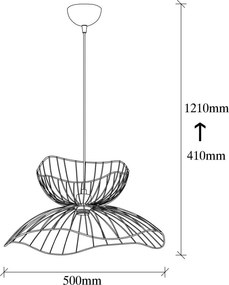 Farac 6390 fekete fém függőlámpa, Ø50 cm