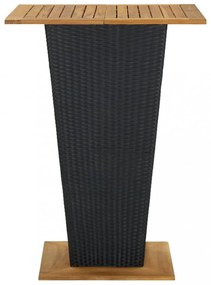 vidaXL 9 részes fekete polyrattan kerti bárszett párnákkal