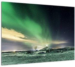 Északi fény képe (üvegen) (70x50 cm)