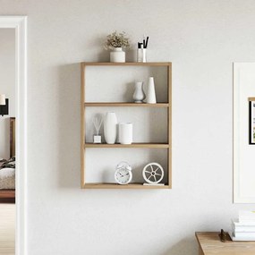 kézműves tölgy színű szerelt fa fali polc 43 x 9 x 60 cm