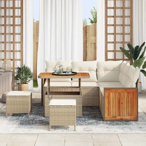 Kerti Kanapé Szett 8 pcs Beige és krém 90 x 55 x 71 cm