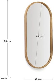 Fali tükör tömörfa kerettel 45x95 cm Magda – Kave Home