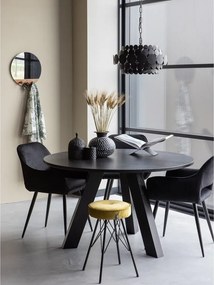 Fekete kárpitozott karfás étkezőfotel szett 2 db-os Jelle – WOOOD