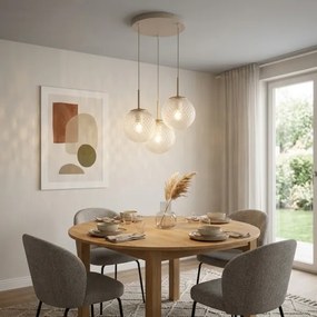 Brilagi - STELLA kábeles függeszték 3xE27/60W/230V bézs/arany