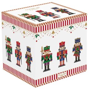 Diótörő karácsonyi porcelán keksztároló, 14x20 cm, díszdobozban - Nutcrackers