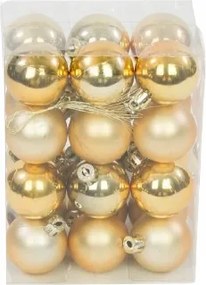 24 X Gömbök Medálok Karácsonyfadísz Gömbök 4CM Karácsonyi Szett Fényes Matt