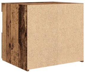 Éjjeli Asztal LED Fénnyel Régi Fa 50x40x45 cm