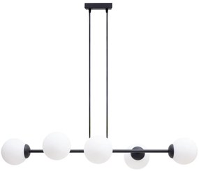 Csillár zsinóron FIRA 5xE27/60W/230V fekete