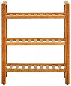 tömör tölgyfa cipőtartó 3 polccal 50 x 27 x 60 cm