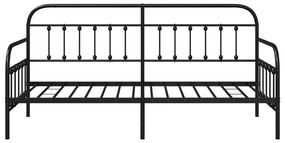 Fekete Nappaliágy Keret 100x190 cm Acél