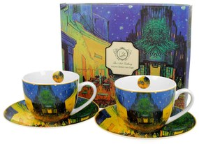 Porcelán csésze 2 személyes Van Gogh Kávéház éjjel