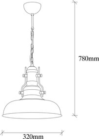 Berceste vintage függőlámpa, fekete