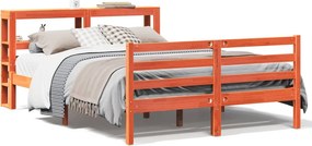 vidaXL viaszbarna tömör fenyőfa ágy matrac nélkül 120 x 200 cm