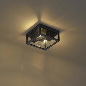 Ipari kültéri mennyezeti lámpa fekete mozgásérzékelővel IP44 - Charlois