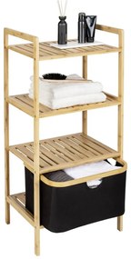 Fekete-natúr színű bambusz fürdőszobai polcos állvány 44x93,5 cm Ecori – Wenko