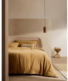 Mustársárga kétszemélyes hosszabbított pamut-perkál ágyneműhuzat 260x240 cm Sifinia – Kave Home