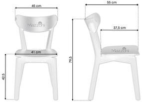 MAZZONI EXPORT ROXY Természetes Tölgyfa/fekete szék keret - RETRO FA SZÉK NAPPALIBA ÉTKEZŐBE KONYHÁBA