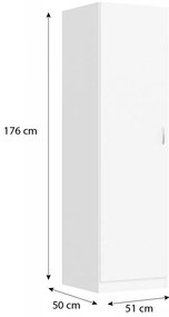 Riava egyajtós gardróbszekrény 51cm F Fehér