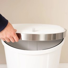 Fehér műanyag pedálos szemetes 50 l Mode – Addis