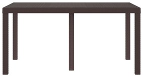 vidaXL Kerti Asztal Barna 150 x 100 x 73 cm polirattan