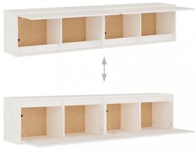 2 db fehér tömör fenyőfa faliszekrény 80 x 30 x 35 cm