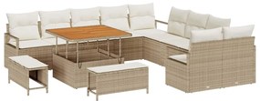 vidaXL Kerti Kanapé Szett párnával tárolóval 13 pcs Beige és krém