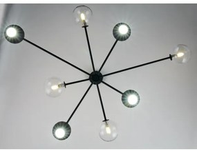 Jupiter 1996 - Csillár rúdon MOKA 4xGU10/10W/230V + 4xG9/10W/230V fekete/átlátszó