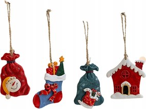 Karácsonyfadíszek Karácsonyi medálok Gyanta 4db-os szett