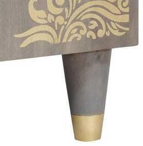 Széf polcokkal Szürke és Arany 40 x 33.5 x 75 cm Tömör mangófa