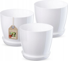 Virágtartó Fedő 28 cm Virágágyás Állvánnyal Fehér Műanyag 3 db