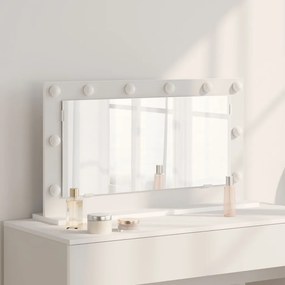 LED világítással ellátott sminktükör Fehér 80x45x18 cm