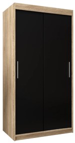 Ruhásszekrény 100 cm Toki (szonoma tölgy + matt fekete). 1064801