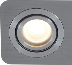 Lekerekített süllyesztett spotlámpa gunmetal GU10 50mm forgatható és dönthető IP44 2-lámpás - Alberto