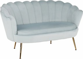 Pad Art-deco stílusban, szürke-kék Velvet anyag/gold chróm-arany, NOBLIN