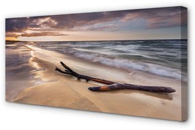 Canvas képek Gdańsk Beach tenger naplemente 120x60 cm