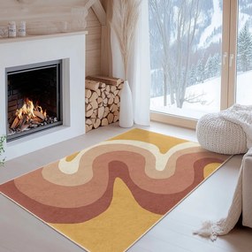 Okkersárga-törtrózsaszín mosható futószőnyeg 60x230 cm Strawberry Creamsicle – Mila Home