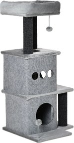 PawHut Kényelmes Chic Tervezésű Többfunkciós Macska Fa Activity Center Nichekkel, Platformokkal, Ággyal, Játék Labdával, Levehető, Mosógépben Mosható