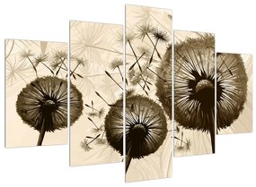 Fekete fehér kép -pitypang pehely (150x105 cm)