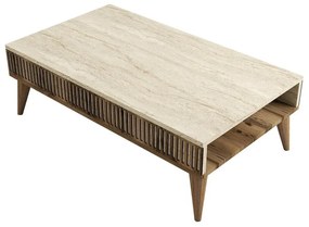 Dohányzóasztal Milan - Diós, Travertine