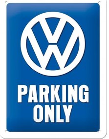 Fém tábla Volkswagen VW - Parking Only, (15 x 20 cm)