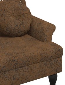 barna műbőr pad párnákkal 120,5 x 65 x 75 cm