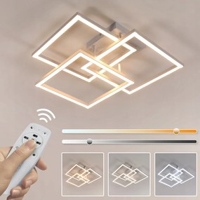 Led Mennyezeti Lámpa Csíllár Fehér Négyzet Modern Távirányítóval 40W