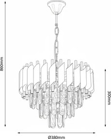 Brilagi - Láncra akasztott csillár ECLIPSE 5×E14/10W/230V Ø 38 cm, aranyszínű