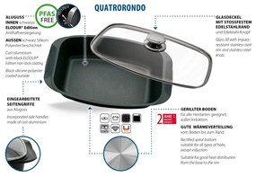 Elo 90932 Basic Sütőedény üvegfedővel Quatrorondo40 x 22 cm