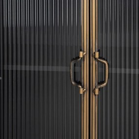 Fekete fém tálalószekrény 58x150 cm Brick – Ixia