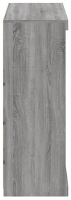szürke sonoma színű tálalószekrény LED-ekkel 81 x 37 x 100 cm