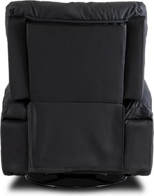 Masszírozós, hintafunkciós dönthető fotel fekete színben, műbőr kárpittal BRUCE