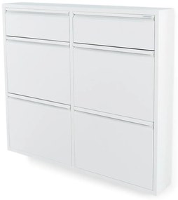 Fehér fém billenő ajtós cipőtartó 98x86x15 cm Billy – Spinder Design